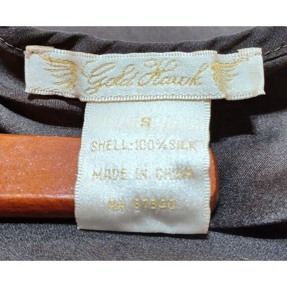 Gold Hawk Chocolate Brown Silk Chemise Slip Dress Womens S Y2K Style Glam Luxury - Picture 4 of 6